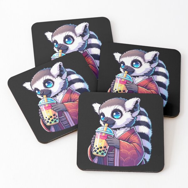 Item preview, Lemur Bubble Boba Tea Anime Cute Kawaii designed and sold by Artistoos.