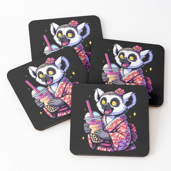 Item preview, Lemur Bubble Boba Tea Anime Cute Kawaii designed and sold by Artistoos.