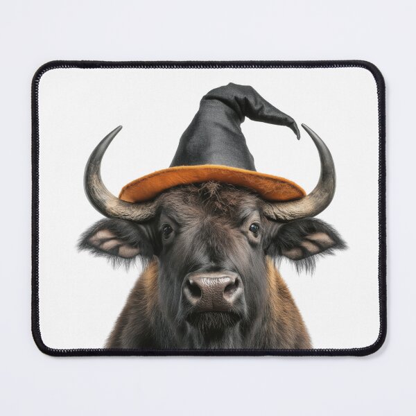 Item preview, Buffalo Wearing Halloween Witch Hat designed and sold by LazyOwlStore.