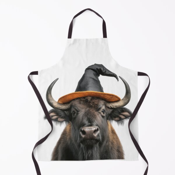 Item preview, Buffalo Wearing Halloween Witch Hat designed and sold by LazyOwlStore.