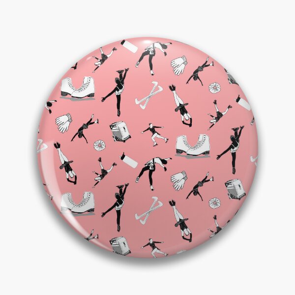 Item preview, Figure Skating Female Silhouettes and Accessories on Light Pink designed and sold by PD-Skating.
