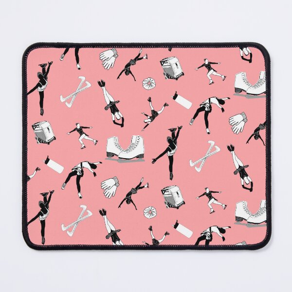 Item preview, Figure Skating Female Silhouettes and Accessories on Light Pink designed and sold by PD-Skating.