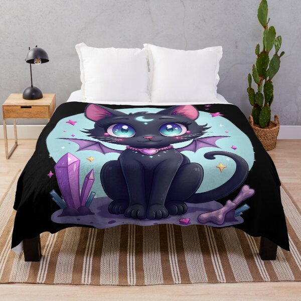 Item preview, Magical Bat Cat – Kawaii Crystal Witch Familiar | LaLi Designs designed and sold by LaLi-Designs.
