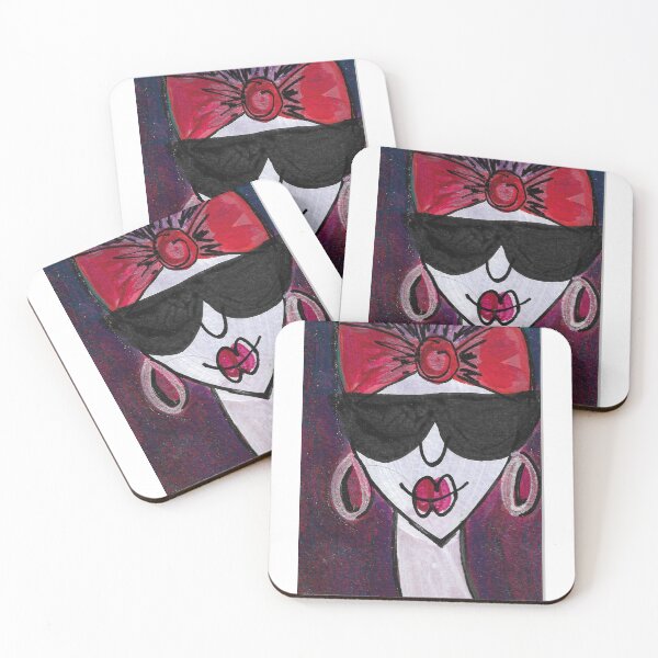 Item preview, Audrey  mixed media illustration female face designed and sold by LisaNewportFAB.