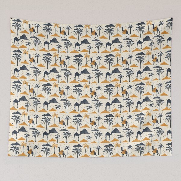 Item preview, sahara, camels and palm trees designed and sold by PoppyLaneStudio.