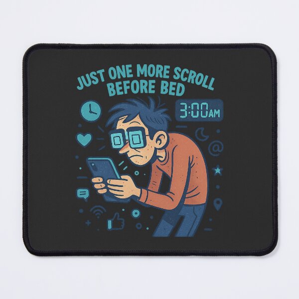 Item preview, Just One More Scroll Before Bed – Funny Social Media Addiction Design designed and sold by Bratak.