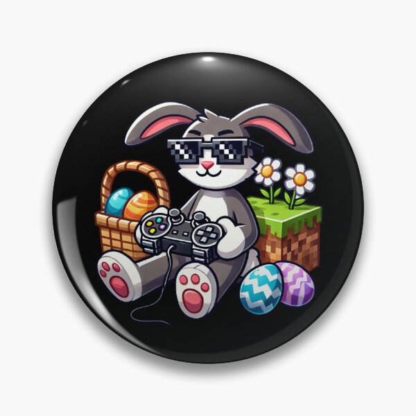 Item preview, Gamer Easter Bunny – Funny Pixel Art Easter Rabbit with Eggs designed and sold by Aredbox.
