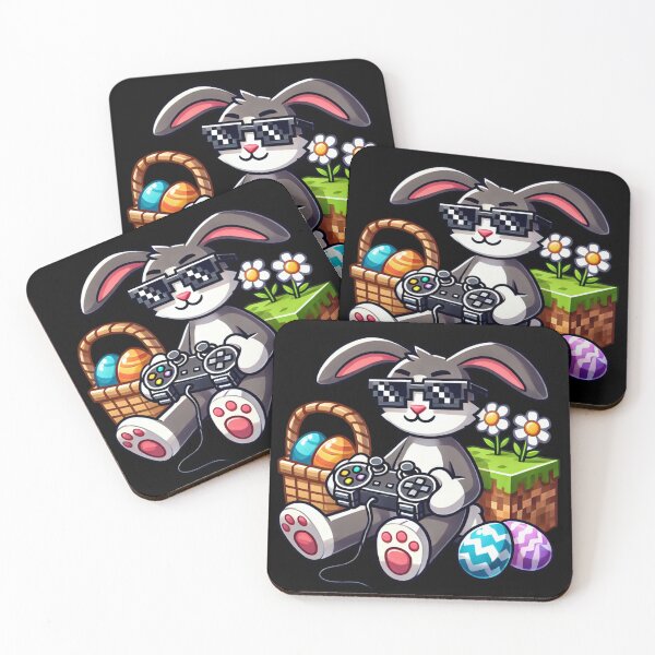 Item preview, Gamer Easter Bunny – Funny Pixel Art Easter Rabbit with Eggs designed and sold by Aredbox.
