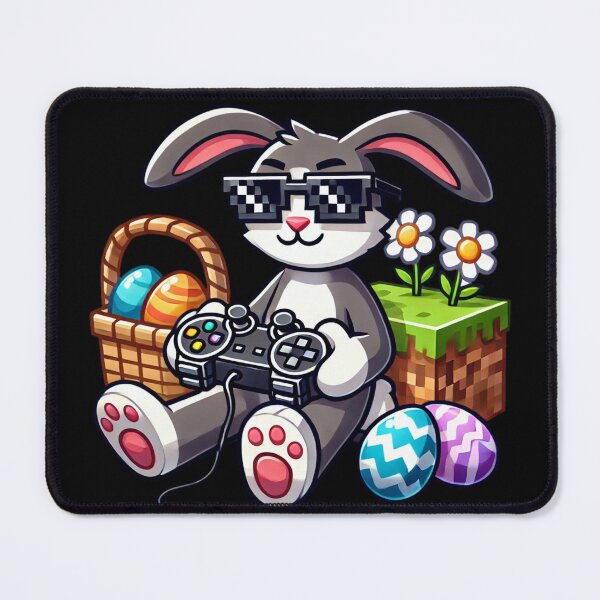 Item preview, Gamer Easter Bunny – Funny Pixel Art Easter Rabbit with Eggs designed and sold by Aredbox.
