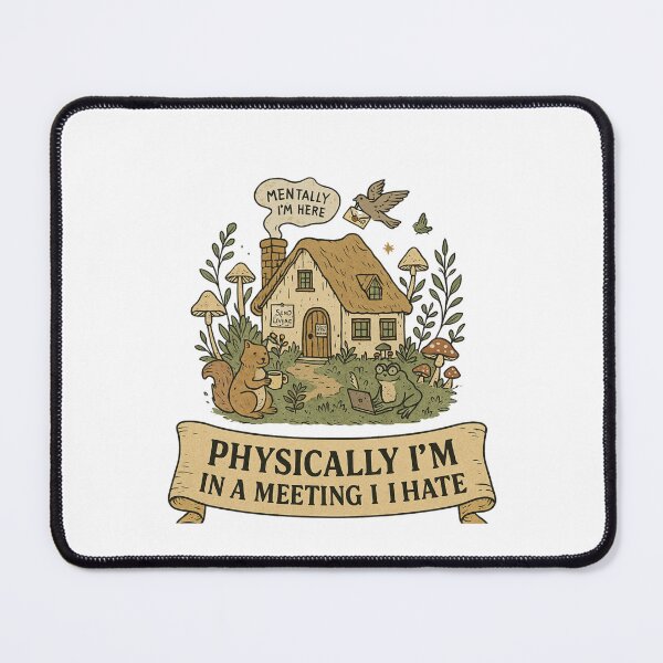 Item preview, Mentally I’m in a Cottage – Physically I’m in a Meeting I Hate | Cozy Sarcastic Cottagecore Design designed and sold by Designeerguy.