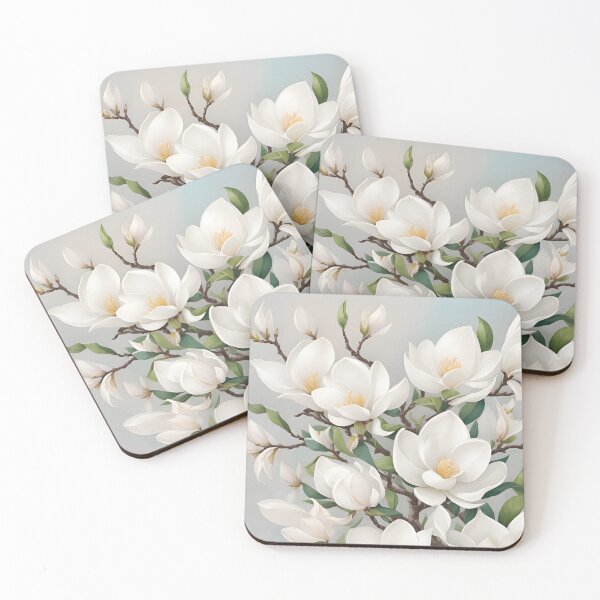 Item preview, White Magnolia Flowers designed and sold by SolaoLab.
