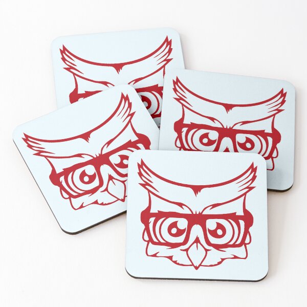 Item preview, Owl nerd geek horror horn-rimmed glasses bird cool designed and sold by shirt-o-mat.