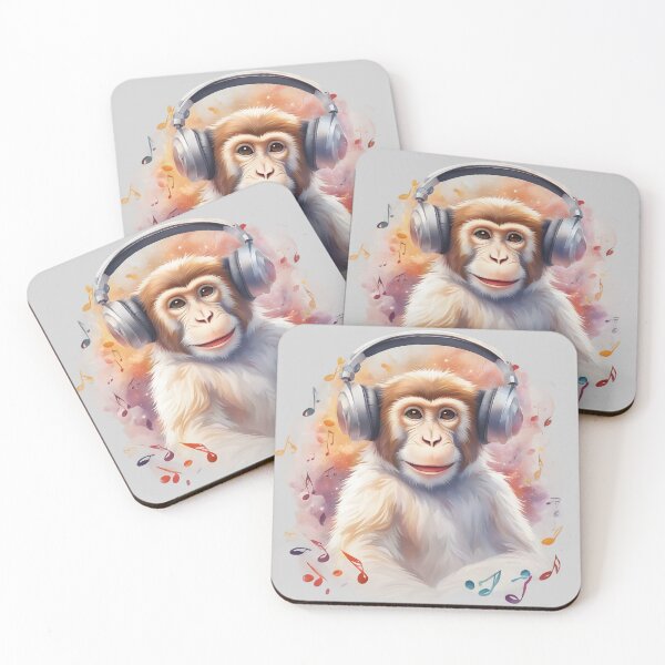 Item preview, Monkey with headphones - Music Lover  designed and sold by SolaoLab.
