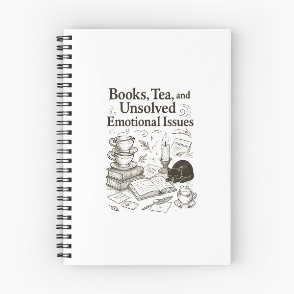 Item preview, Books, Tea, and Unsolved Emotional Issues – Dark Academia Cozy Chaos Design designed and sold by Designeerguy.