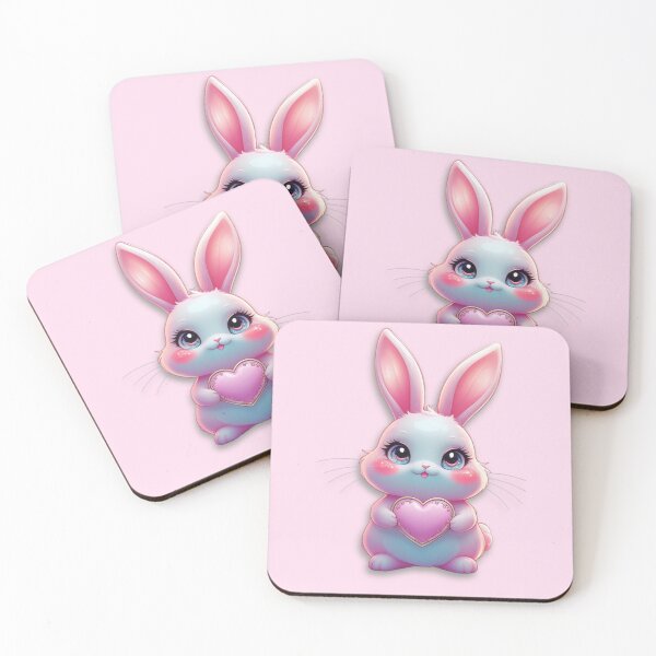 Item preview, Cute Shiny Bunny with Heart – Glossy Soft Art designed and sold by EpicPuzzles.