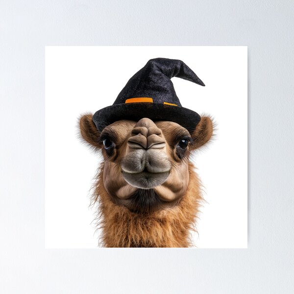 Item preview, Camel Wearing Halloween Witch Hat designed and sold by LazyOwlStore.