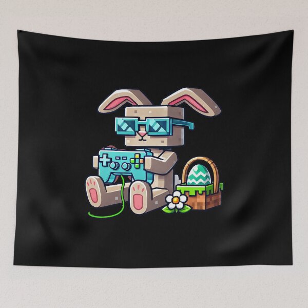 Item preview, Gamer Easter Bunny – Funny Pixel Art Easter Rabbit with Eggs designed and sold by Aredbox.