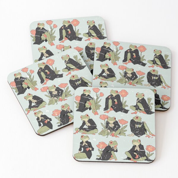 Item preview, Dark Academia Frog Grid – Vintage Black Suit & Floral Aesthetic designed and sold by Void & Valor.