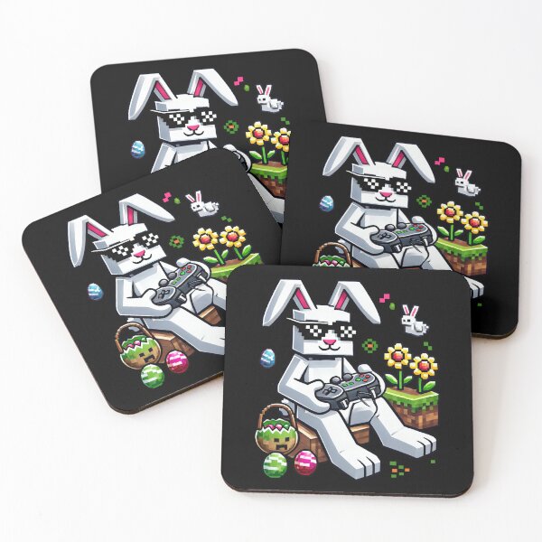 Item preview, Gamer Easter Bunny – Funny Pixel Art Easter Rabbit with Eggs designed and sold by Aredbox.