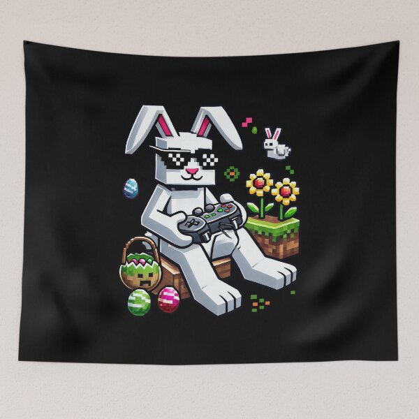 Item preview, Gamer Easter Bunny – Funny Pixel Art Easter Rabbit with Eggs designed and sold by Aredbox.