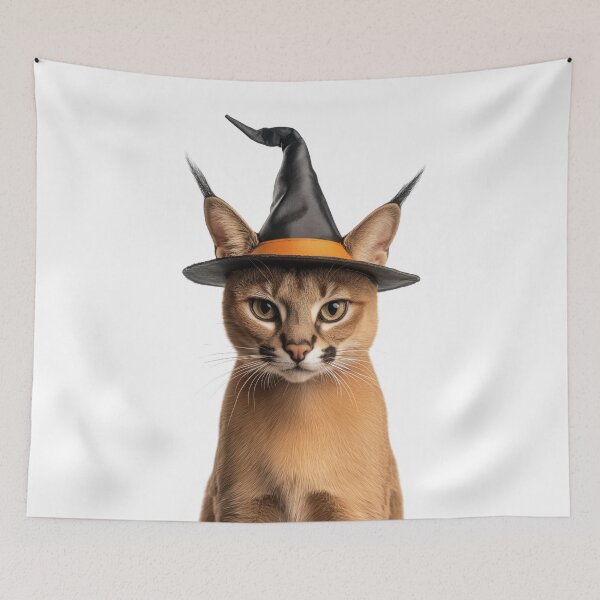 Item preview, Caracal Wearing Halloween Witch Hat designed and sold by LazyOwlStore.