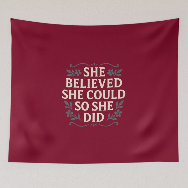 Item preview, She Believed She Could So She Did – Empowering Feminist Quote Design designed and sold by Bratak.