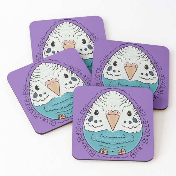 Item preview, Blue & White Budgie Egg designed and sold by Squawkable.
