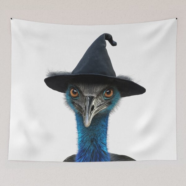 Item preview, Cassowary Wearing Halloween Witch Hat designed and sold by LazyOwlStore.