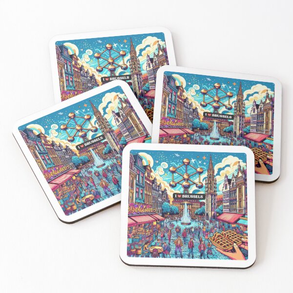 Item preview, Brussels Comic Style Travel Art – Vibrant AI Design for Clothing & Accessories | Belgium Vacation Vibes designed and sold by knalpot-design.
