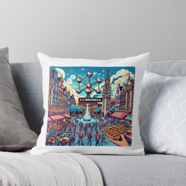 Item preview, Brussels Comic Style Travel Art – Vibrant AI Design for Clothing & Accessories | Belgium Vacation Vibes designed and sold by knalpot-design.