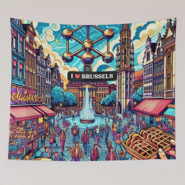 Item preview, Brussels Comic Style Travel Art – Vibrant AI Design for Clothing & Accessories | Belgium Vacation Vibes designed and sold by knalpot-design.