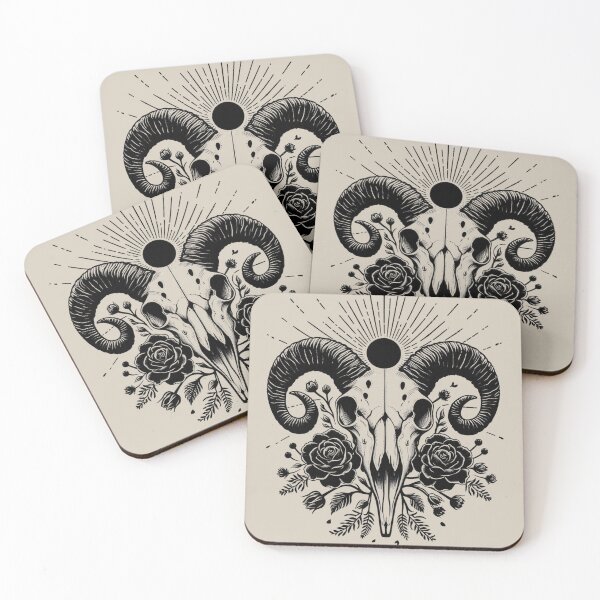 Item preview, Ram Skull B&W designed and sold by Violently Wisconsin.