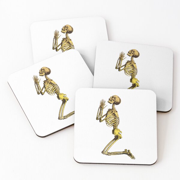 Item preview, Vintage skeleton praying. Remastered coloured original. designed and sold by Shoot-The-Moon.