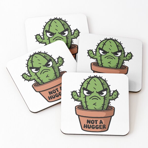 Item preview, Funny Cactus, Not a Hugger Sticker, Cute Plant Humor designed and sold by madtoyman.