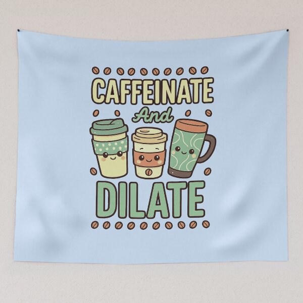 Item preview, Caffeinate and Dilate Funny Optometrist Optometry Coffee designed and sold by queenzoid.