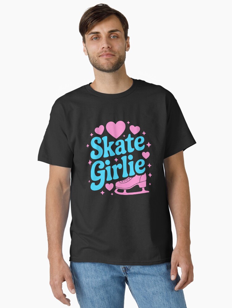Thumbnail 1 of 7, Classic T-Shirt, Skate Girlie! Pink Ice Skating designed and sold by PMCreative.