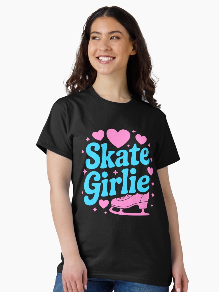 Thumbnail 2 of 7, Classic T-Shirt, Skate Girlie! Pink Ice Skating designed and sold by PMCreative.