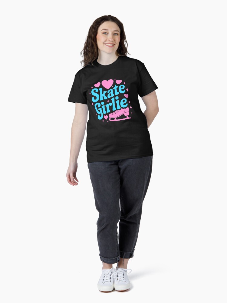 Thumbnail 4 of 7, Classic T-Shirt, Skate Girlie! Pink Ice Skating designed and sold by PMCreative.