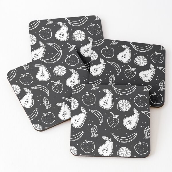 Item preview, Abstract Fruit Illustration – Minimal Black and White Pattern designed and sold by ThatBBStore.