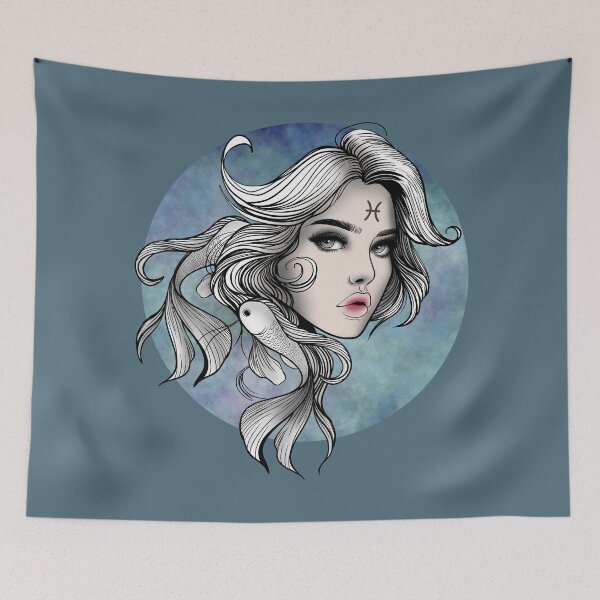 Item preview, Marina the Pisces - Stormy Blue designed and sold by MaryAura.