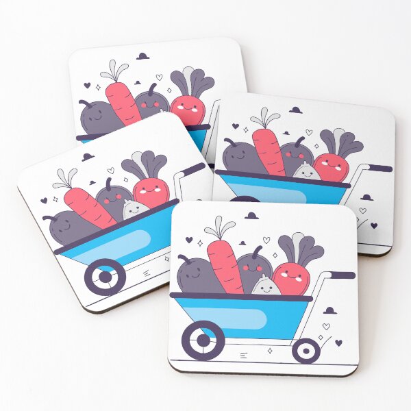 Item preview, Happy vegetables on the wheelbarrow in the farm designed and sold by Merrylands Artshop.