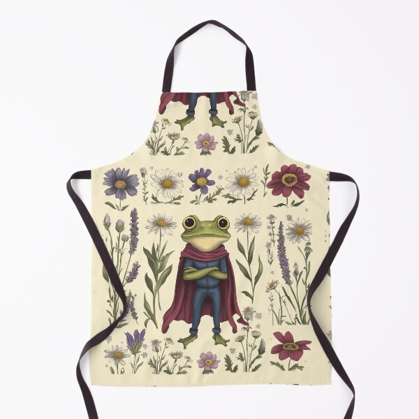Item preview, Cottagecore Hero Frog with Wildflowers – Vintage Floral Grid Art designed and sold by Void & Valor.