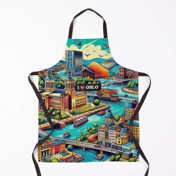 Item preview, Oslo Comic Style Travel Art – Vibrant AI Design of Norway’s Capital for Clothing & Accessories | Nordic Vacation Vibes designed and sold by knalpot-design.