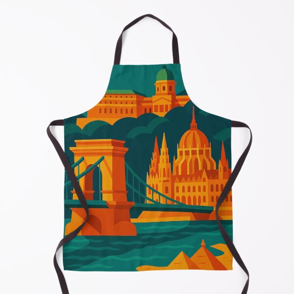 Item preview, Vintage Budapest Hungary Travel Poster – Retro Parliament, Chain Bridge & Cityscape Wall Art designed and sold by Bored Duck.