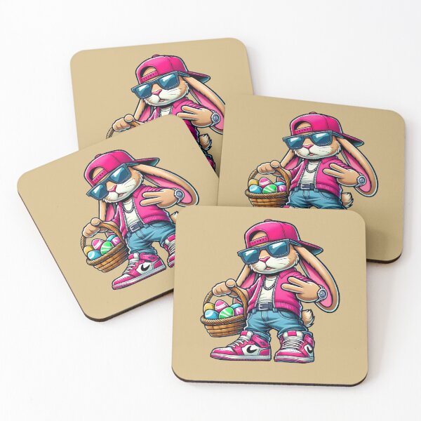 Item preview, Cool Easter Bunny in Streetwear with Basket of Eggs designed and sold by Aredbox.