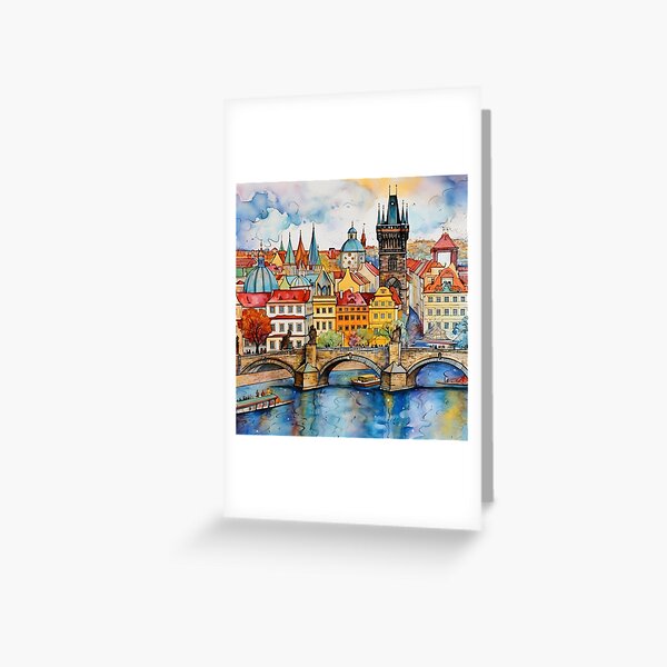 Item preview, Vibrant Prague – A Colorful View of Charles Bridge and the Old Town designed and sold by Anuchartl.
