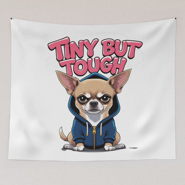 Item preview, Tiny But Tough | Funny Grumpy Chihuahua Hoodie Design designed and sold by bannzy.