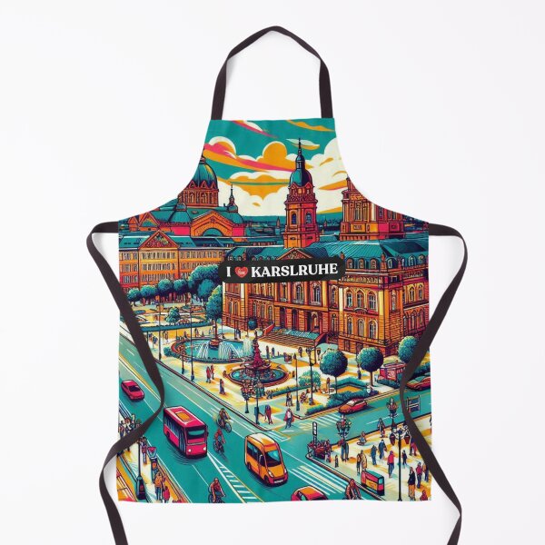 Item preview, Karlsruhe Comic Style Travel Art – Vibrant AI Design of German City for Clothing & Accessories | Vacation Adventure designed and sold by knalpot-design.
