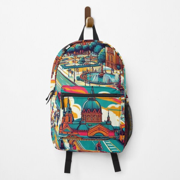Item preview, Karlsruhe Comic Style Travel Art – Vibrant AI Design of German City for Clothing & Accessories | Vacation Adventure designed and sold by knalpot-design.