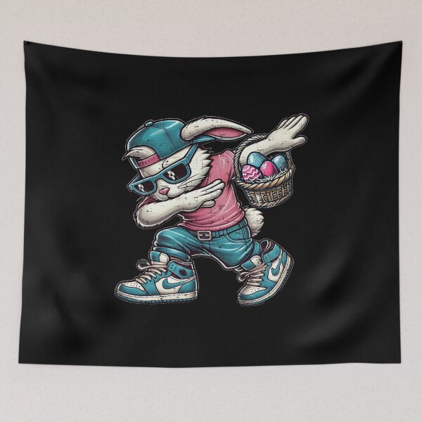 Item preview, Cool Easter Bunny in Streetwear with Basket of Eggs designed and sold by Aredbox.